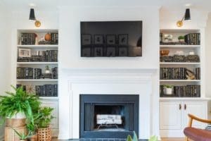 Library and Fireplace